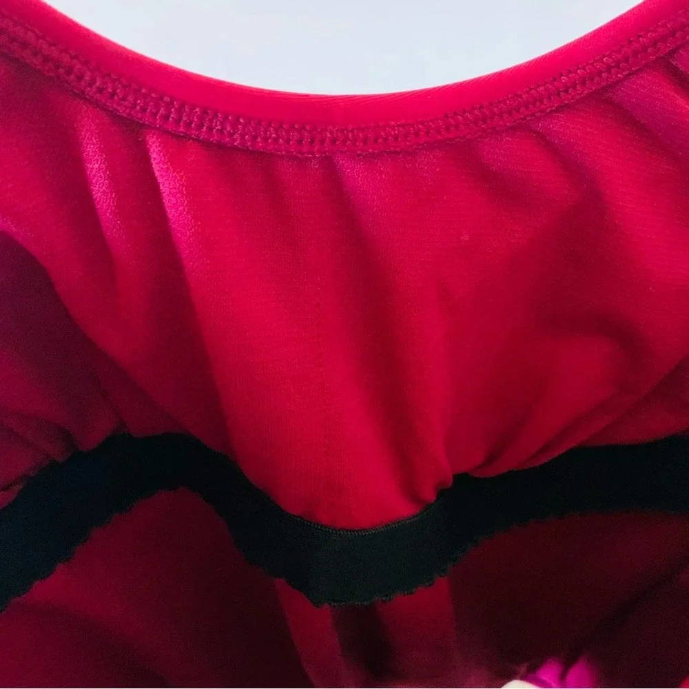 bebe | NWT size medium Burgandy low back one piece swimsuit with rhinestones